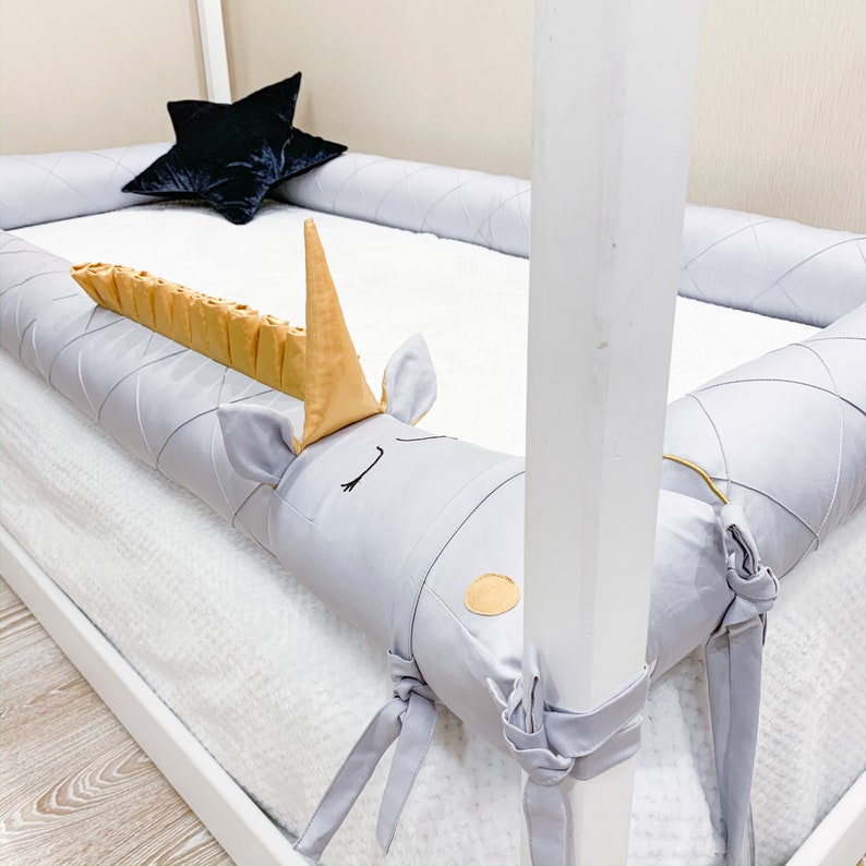 Twin size bolster bumper Single floor bed bumper Toddler ...