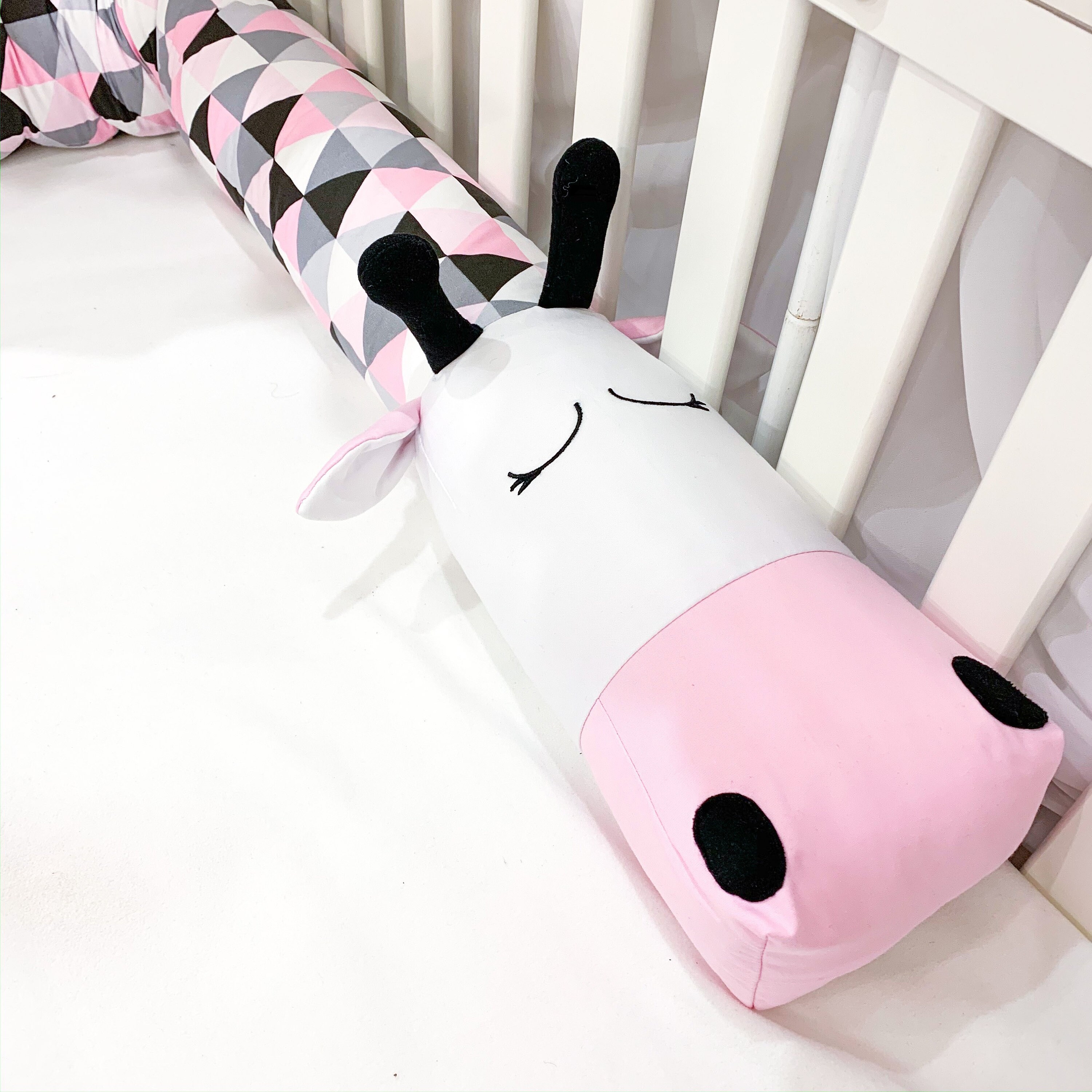 Giraffe Crib Bumper Safari Nursery Pillow Giraffe Baby Etsy