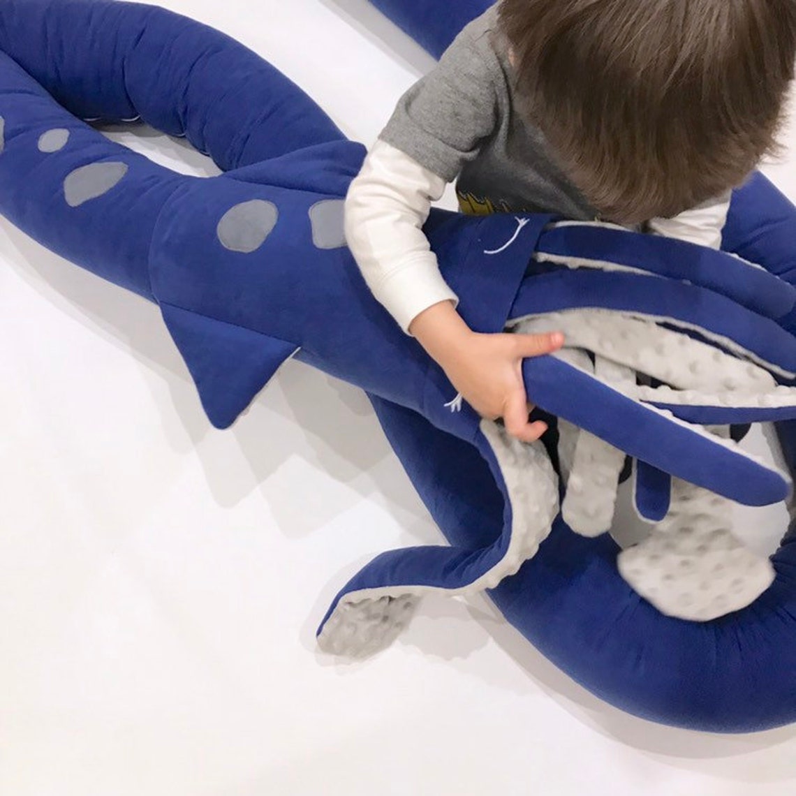 Plush Squid pillow Giant squid Stuffed animal Navy blue sea Etsy