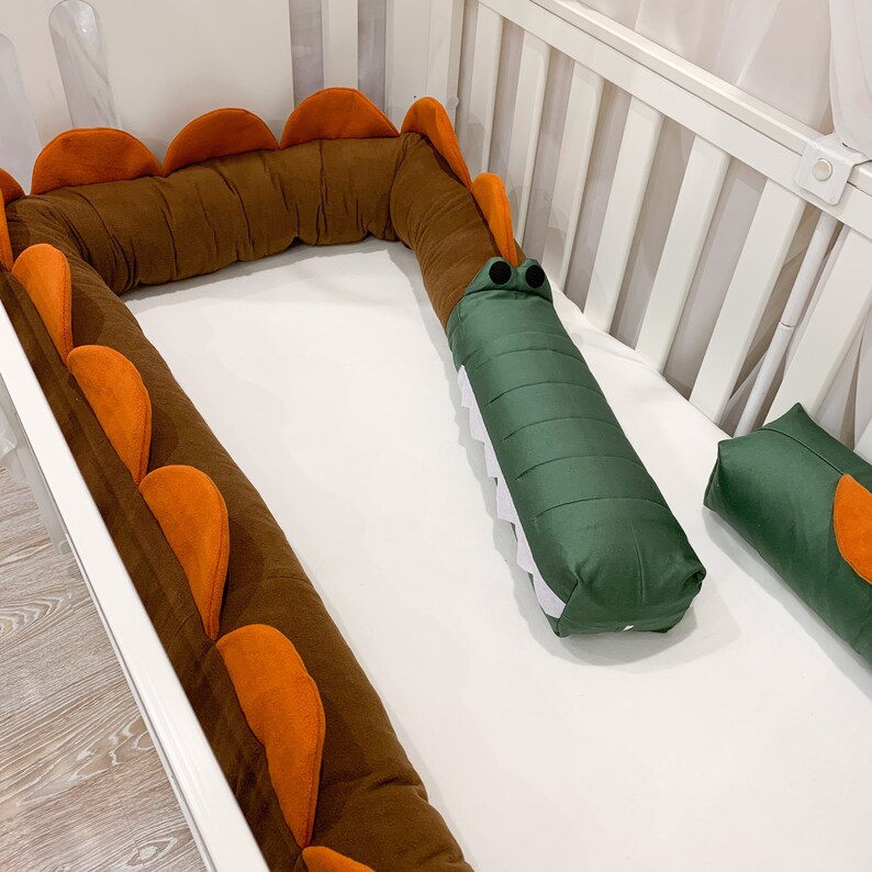 Bed bumper Safari crib bumper Cot bumper green brown Etsy
