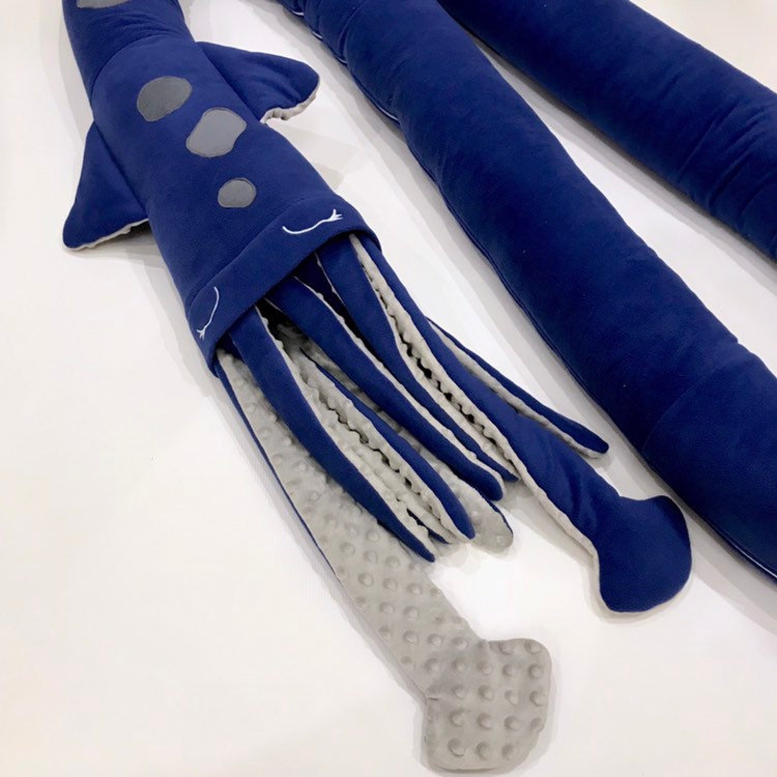 Plush Squid pillow Giant squid Stuffed animal Navy blue sea Etsy