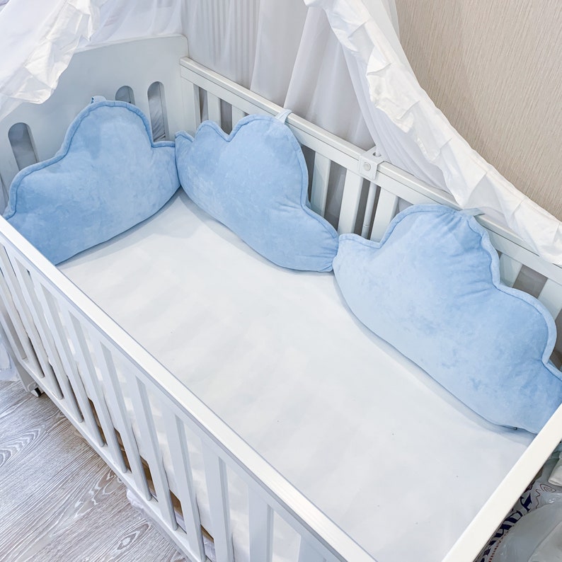 Cloud Crib Bumper Cloud Pillow Cotton Cot Bumper Etsy