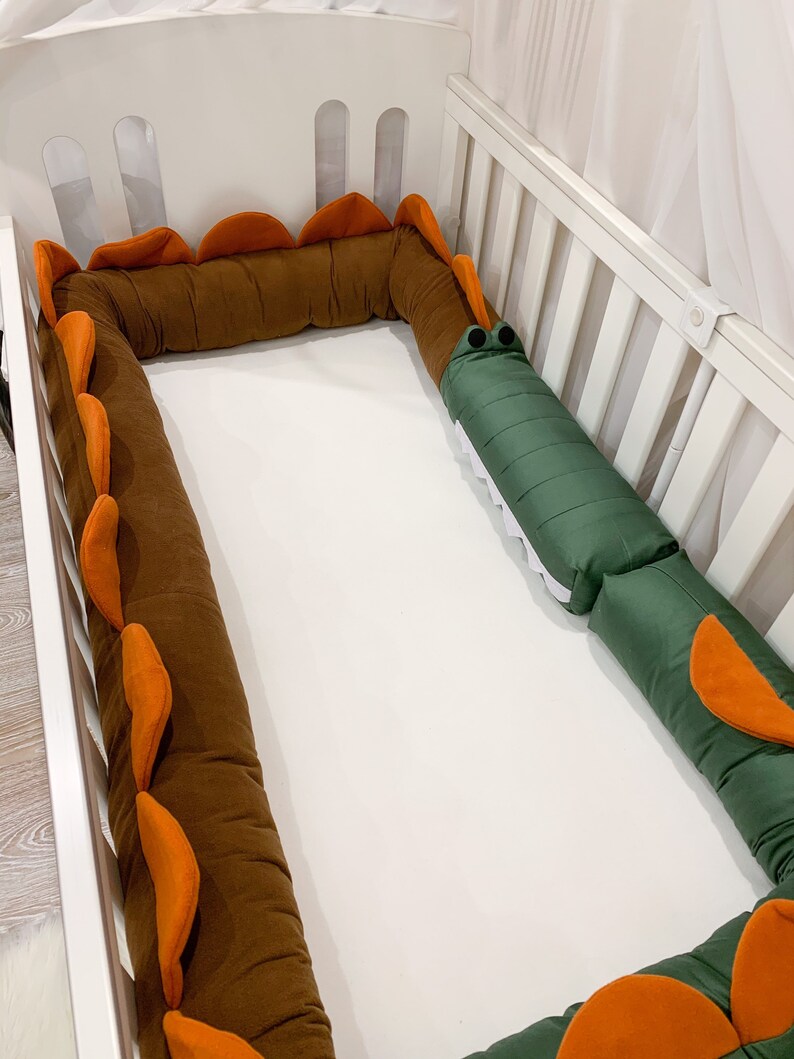 Bed bumper Safari crib bumper Cot bumper green brown Etsy