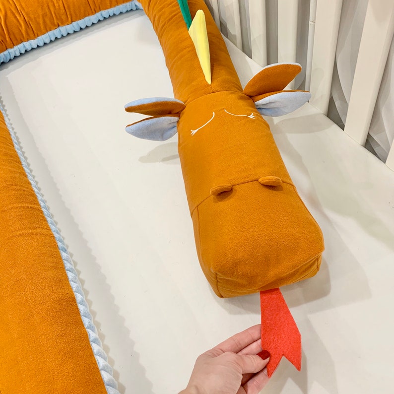 Burn orange Dragon crib bumper burnt orange bedding earth Etsy