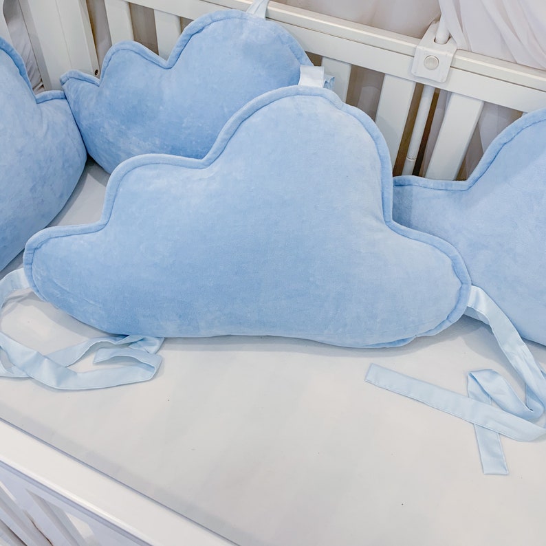 Cloud Crib Bumper Cloud Pillow Cotton Cot Bumper Etsy