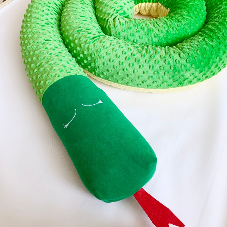 Plush snake toy Snake pillow Bedsnake montessori bumper Etsy