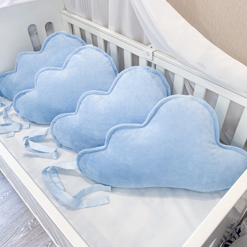 Cloud Crib Bumper Cloud Pillow Cotton Cot Bumper Etsy