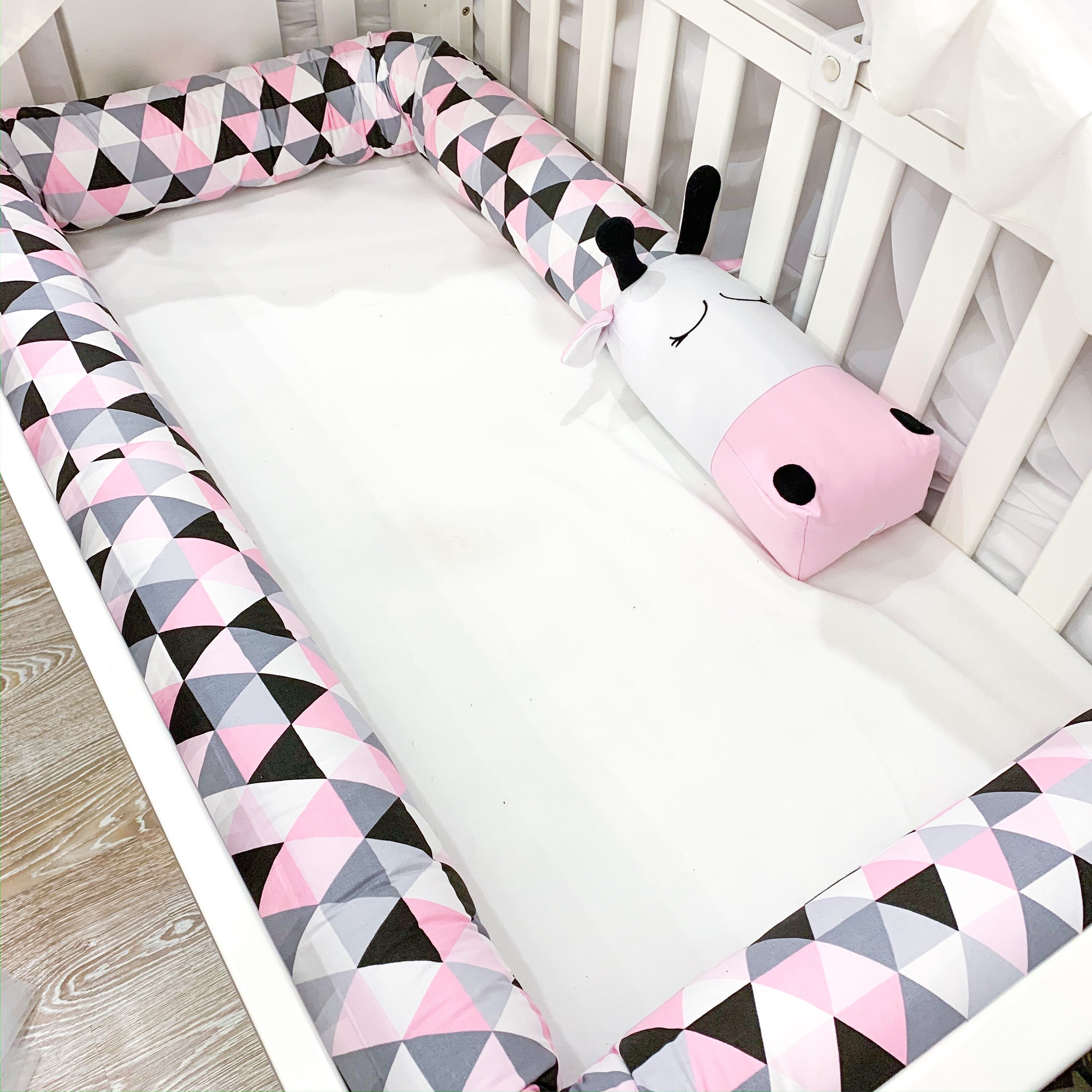 Giraffe Crib Bumper Safari Nursery Pillow Giraffe Baby Etsy