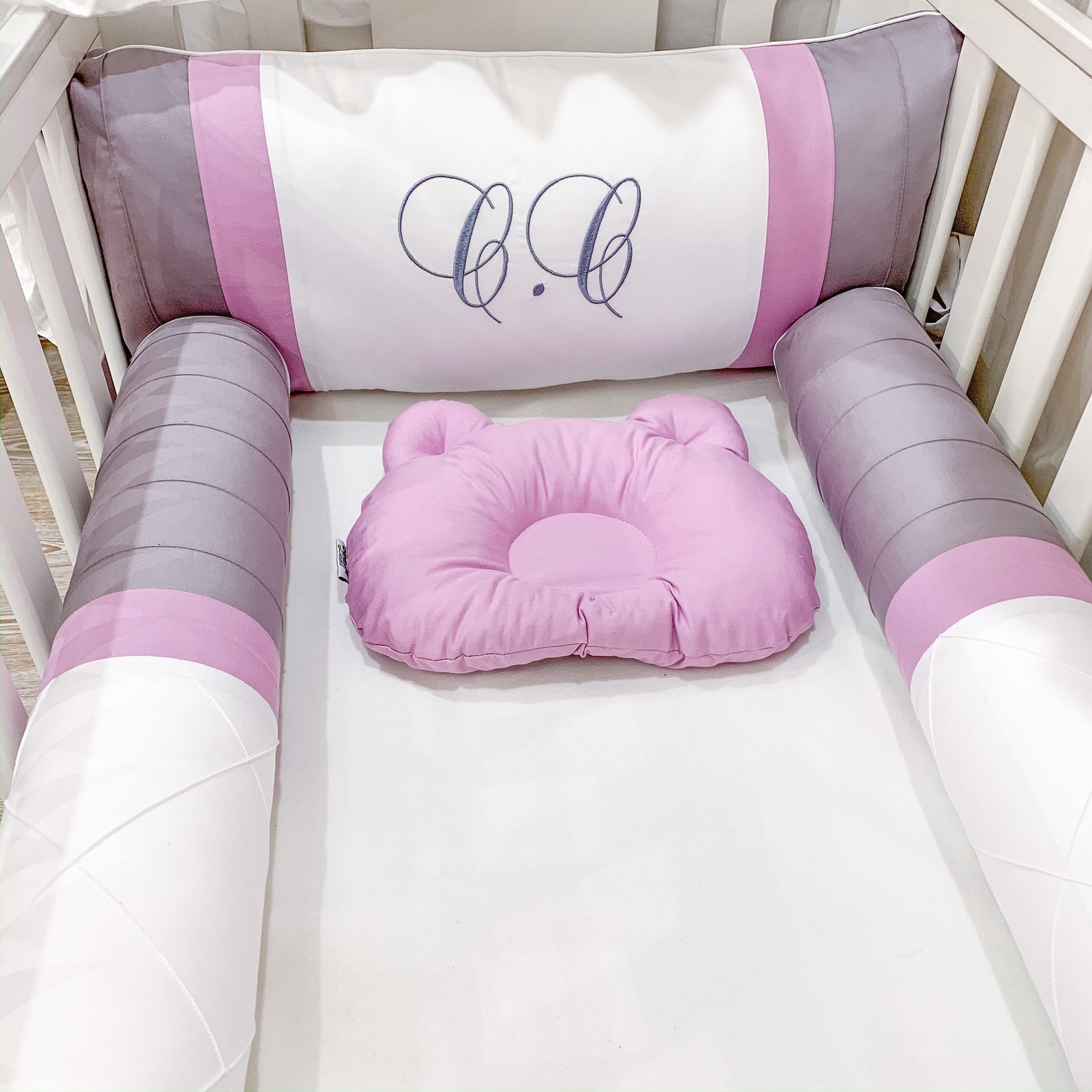 Custom crib bumpers Crib bedding girl Violet crib bumper pads Etsy