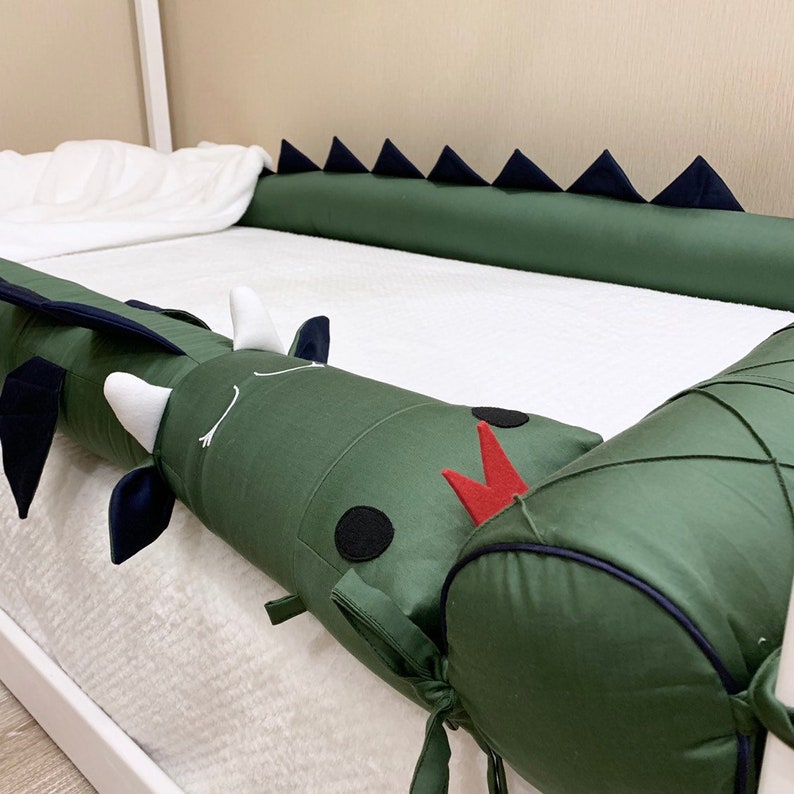 Bed Bumper Crib Bumper Dragon Bedding Dragon Pillow Etsy