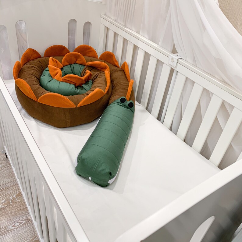Bed bumper Safari crib bumper Cot bumper green brown Etsy