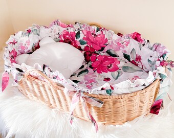wicker bassinet bedding