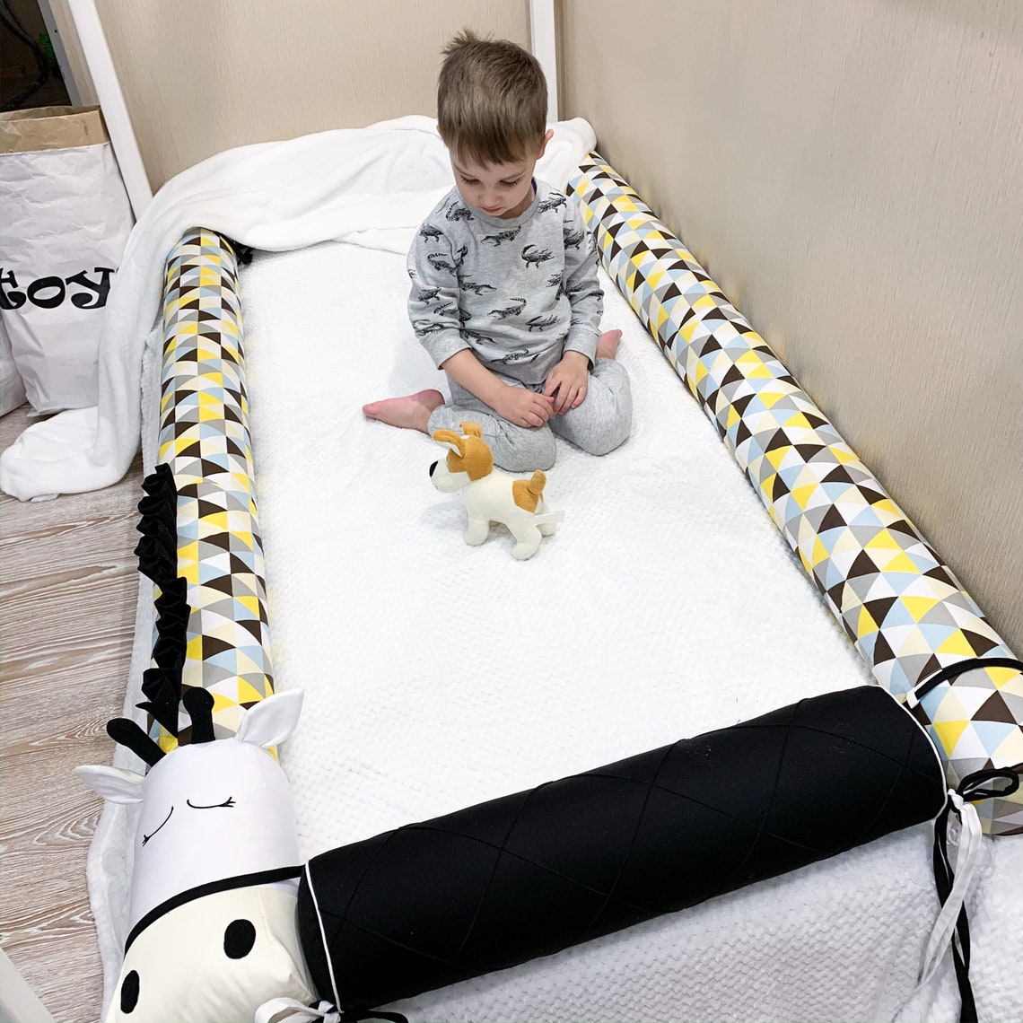 Wooden house bed bumpers set Children bed bumpers Toddler bed Etsy