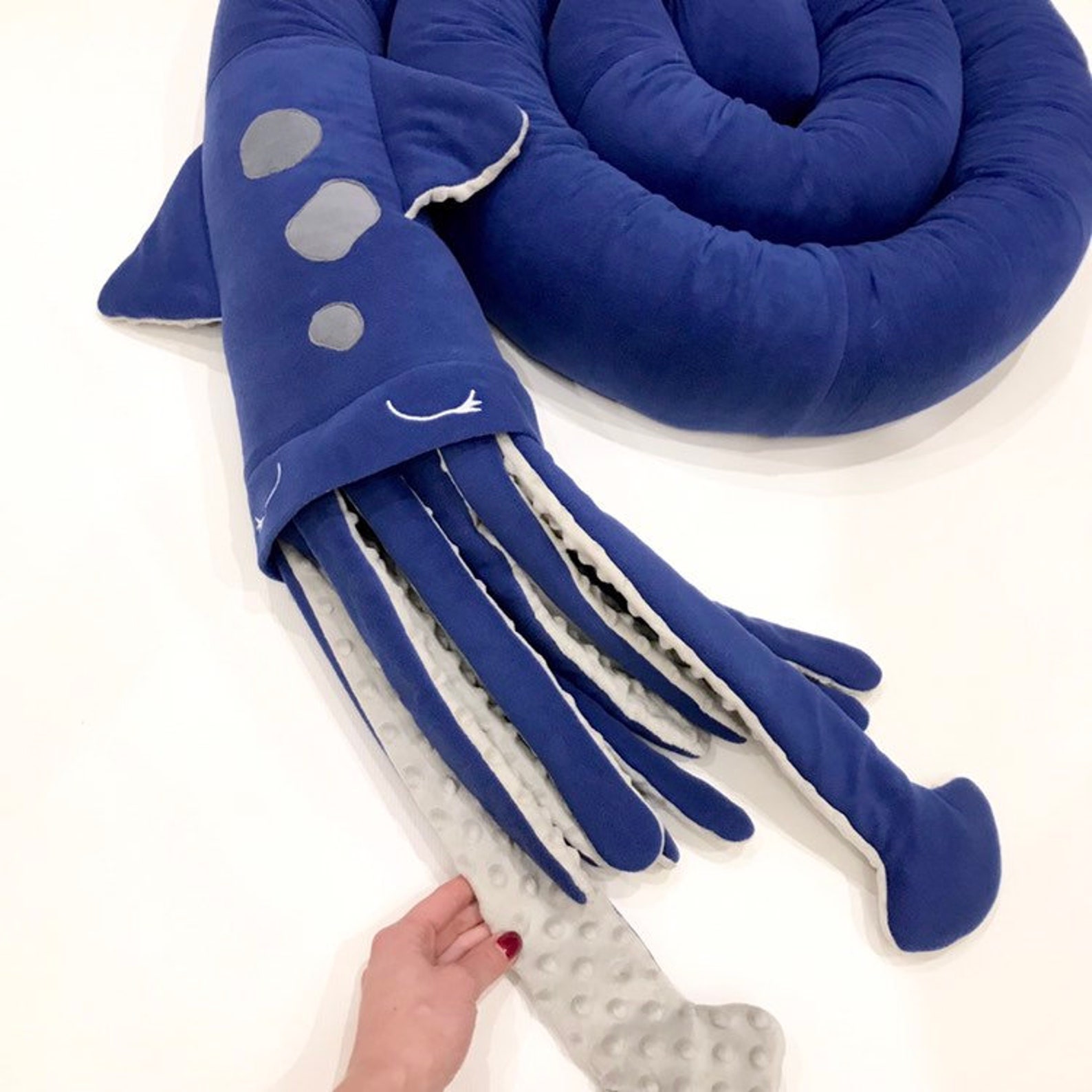 Plush Squid pillow Giant squid Stuffed animal Navy blue sea Etsy