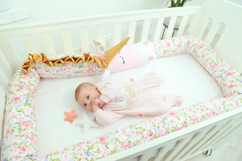 blush crib bumper