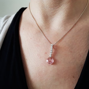 Vintage Sterling Silver CZ Pendant 925 Necklace NG6