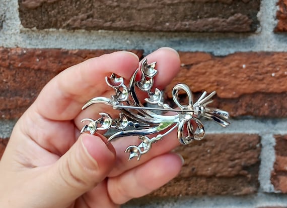 Vintage Marcasite Sterling Silver Brooch Z3 - Etsy