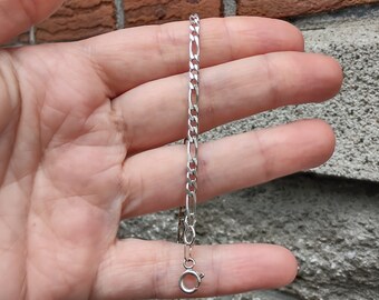 Vintage Sterling Silver Link Italian Bracelet For Women Unisex 925 B3g