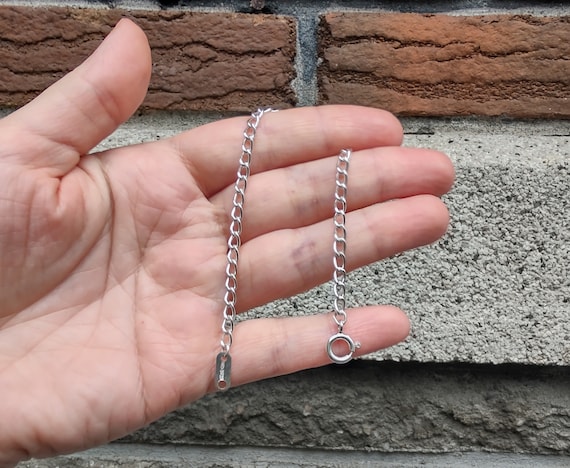 Vintage Chain Link Sterling Silver Bracelet for Women 925 B3b
