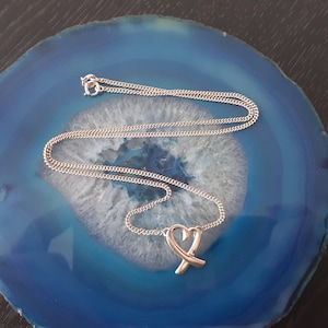 Vintage Sterling Silver Heart Pendant 925 Necklace N1
