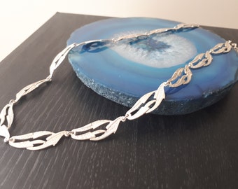 Vintage Sterling Silver Link Chain necklace Choker N2