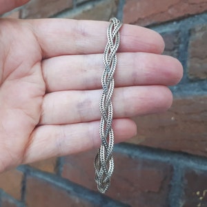 Bracciale Vintage Intrecciato Argento Sterling Italia 925 B2b