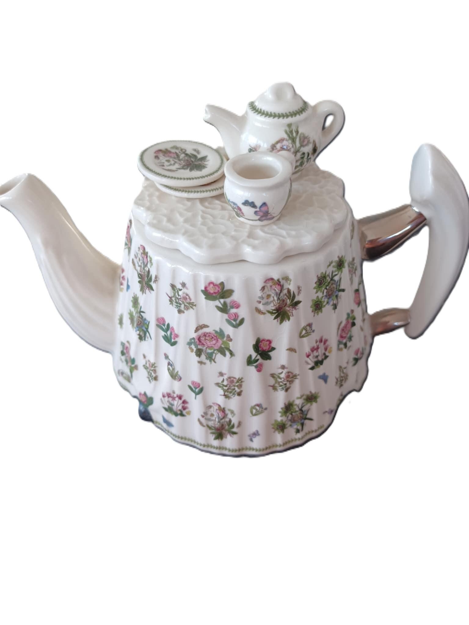英国製　ポートメリオン　コレクタブル　ミニ　ティーポット　置物　ディスプレイ Miniature Portmeirion Tea Pots - Etsy UK