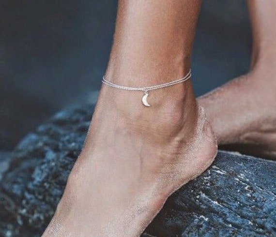 Crescent moon anklet online