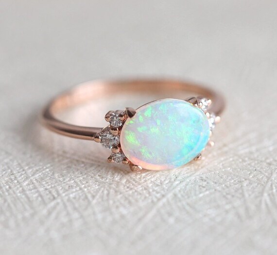 Opal cabochon ring deals