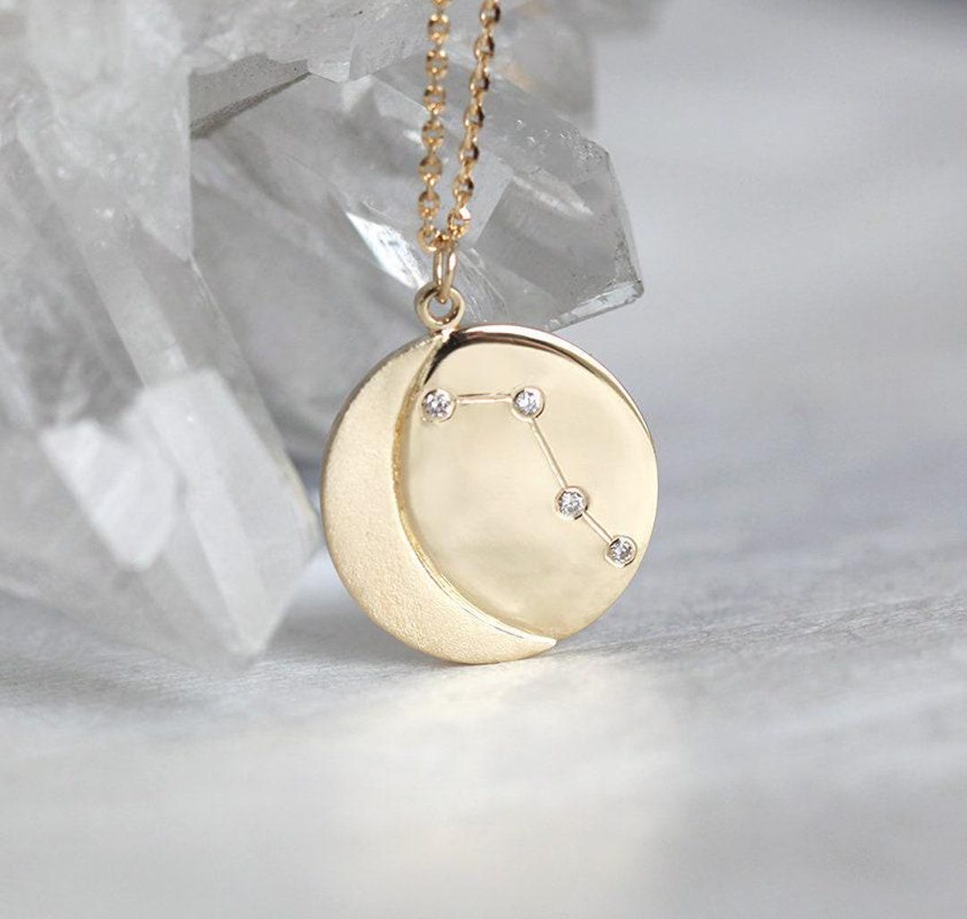 Collana Pendente Segno Zodiacale – 12 Costellazioni, Placcato Oro/argento, Acciaio Inox