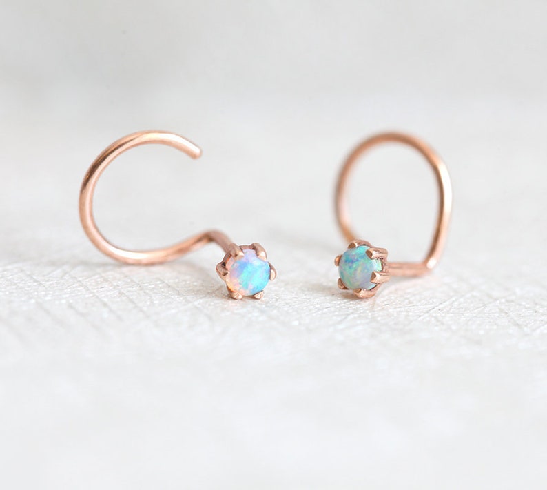 Opal Hoop Earrings, Gold Small Hoops, Ear Jacket Minimalist, Opal Ear Cuff Jewelry, Front Back Earrings, Ear Climber image 1