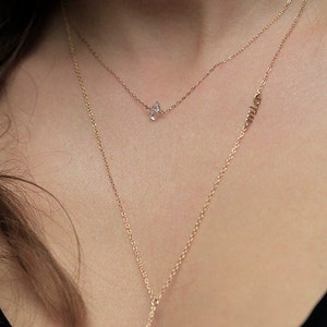 Herkimer diamond necklace, Dainty gold necklace, Petite herkimer necklace, Small gemstone necklace image 3