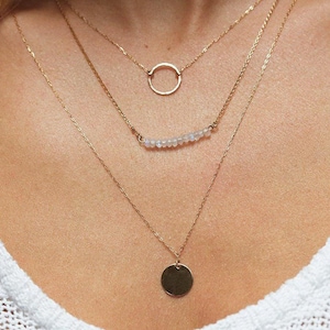 Thin karma necklace, Gold halo necklace, Eternity necklace, Gold circle necklace, Hammered necklace