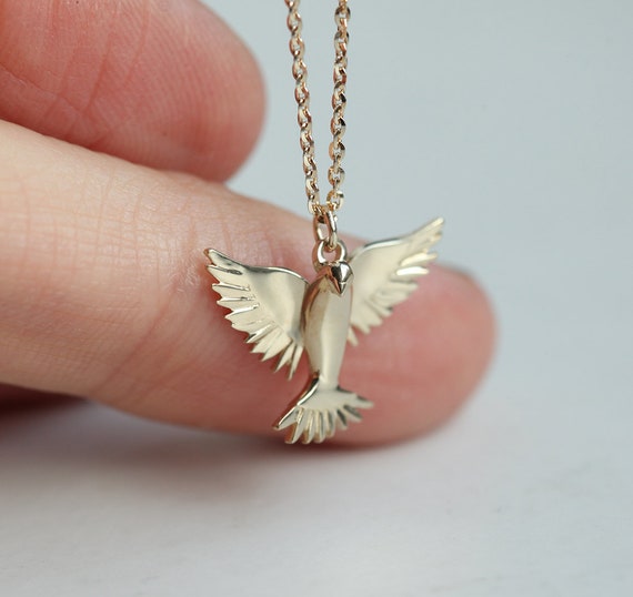 Four Doves Holy Spirit Pendant Necklace in 14K Gold