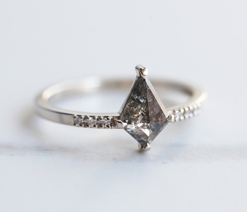 Kite Salt and Pepper Diamond Ring Kite Engagement Ring Etsy