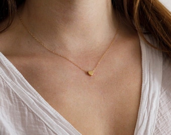 Gold heart necklace, 14k gold filled necklace, Rose gold heart necklace, Silver heart necklace