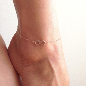 Rose gold infinity anklet, Rose gold ankle bracelet, Beach anklets for women, Boho foot bracelet