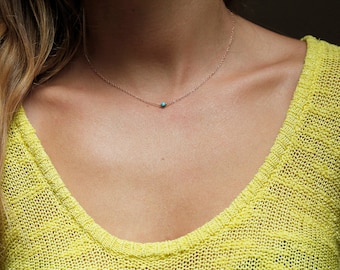 Dainty turquoise necklace, Tiny turquoise necklace, Small turquoise necklace,  women necklace, simple necklace, turquoise necklace,