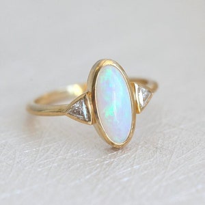 Opal Ring Engagement Ring Wedding Ring Diamond Ring 18k - Etsy