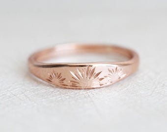 Sun Ring • Sunrise Ring • 14k/18k Gold or Silver • Minimalist Band • Wedding Band • Promise Ring