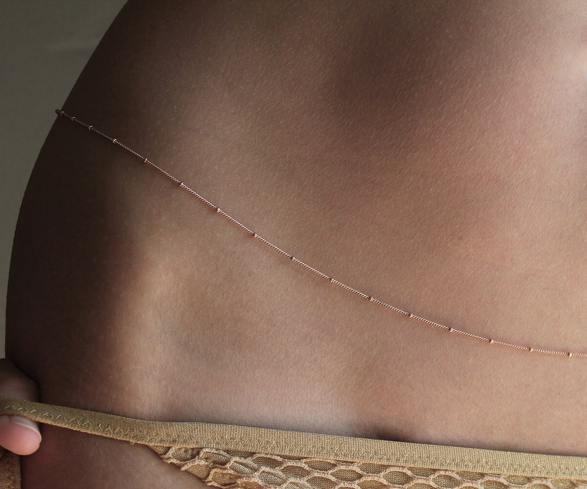 Belly Chain Rose Gold Body Chain Sterling Silver Waist Chain