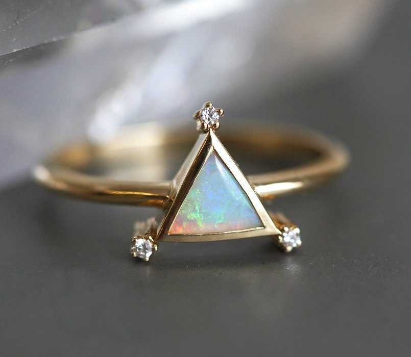 Triangle on sale opal ring