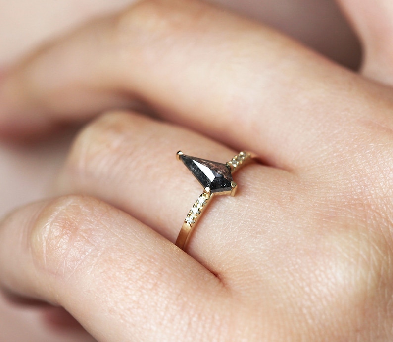 Kite Salt and Pepper Diamond Ring Kite Engagement Ring Etsy
