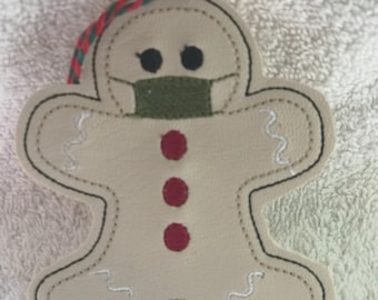 Christmas Ornament with Mask - Gingerbread Man - Free Shipping
