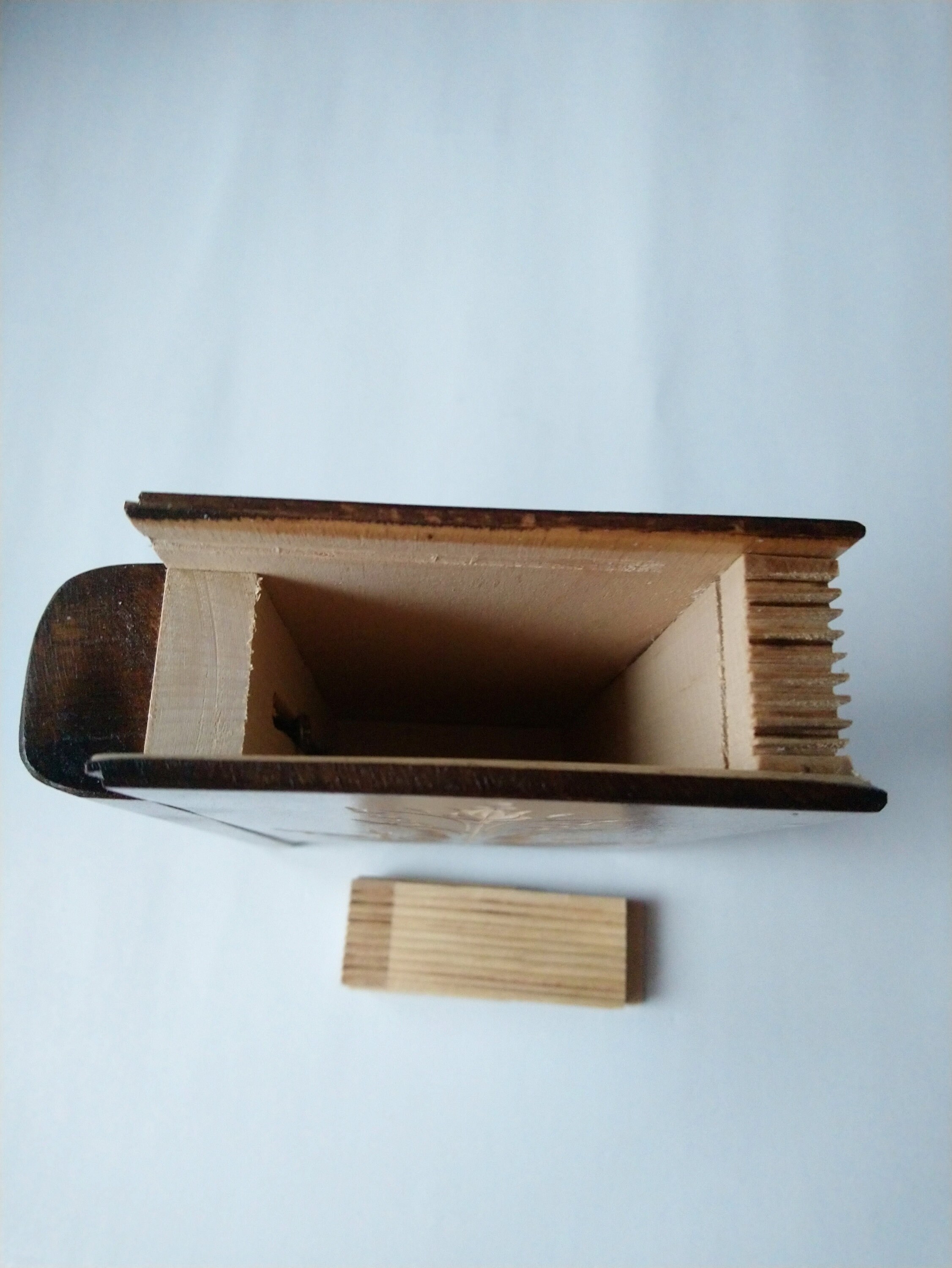 Wizard puzzle book box beautiful brown wooden magic misterious Etsy