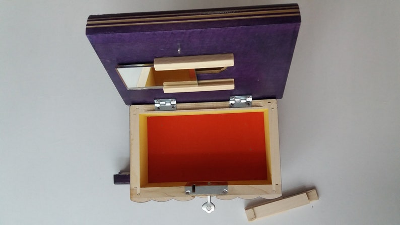 Puzzle box jewelry box magic box new violet wooden mystery box,secret box,tricky box,handcarved wooden box,perfect gift