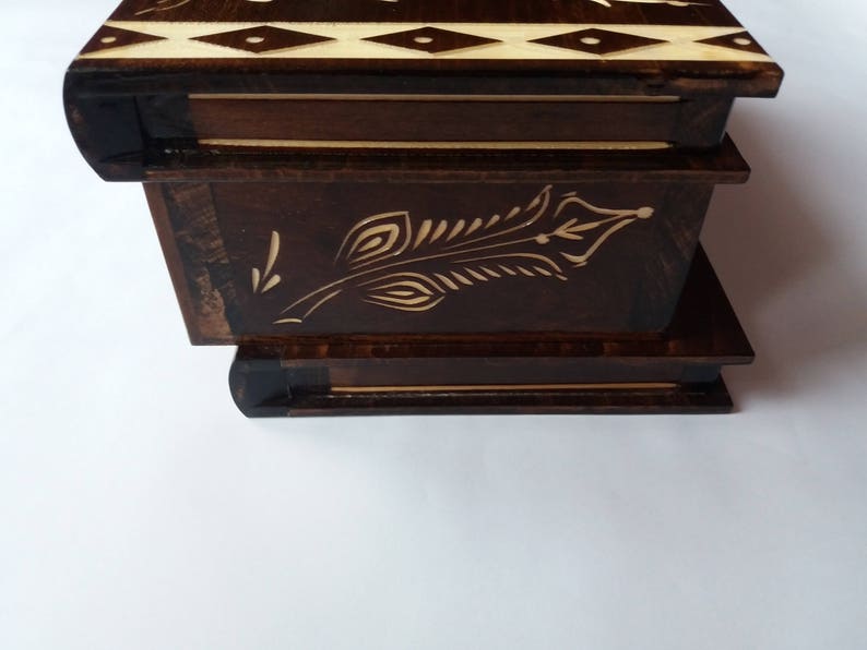 Huge puzzle box magic box jewelry box premium treasure gift new big box brown handmade secret case carved wooden storage box brain teaser