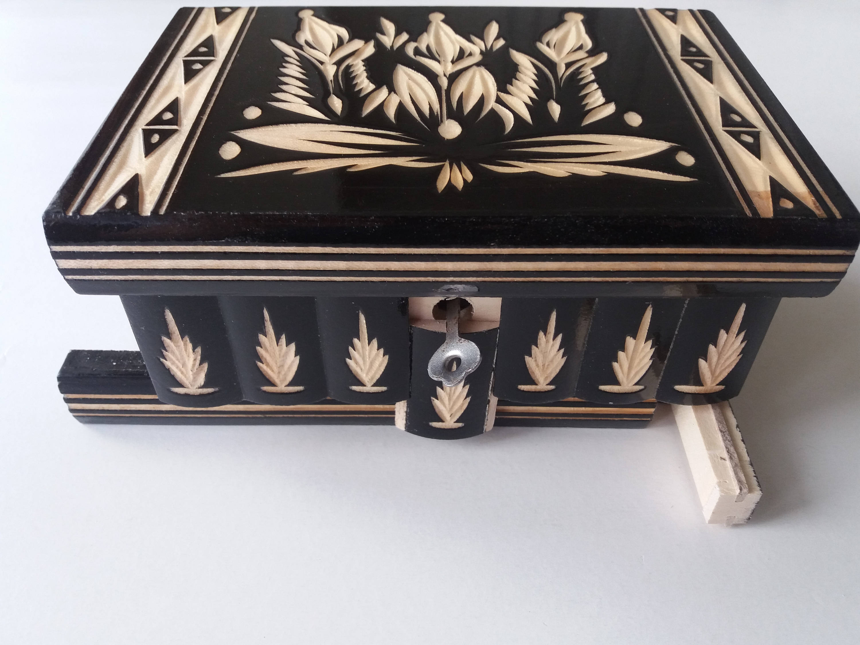 Jewelry box magic puzzle box black wooden ring holder Etsy