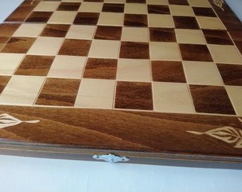 New chessboard box 38x38 cm handcarvad storage box backgammon checkers draughts without chess pieces