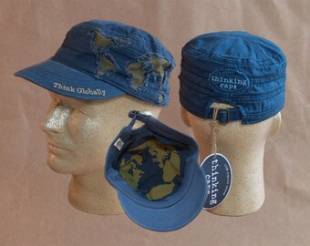 Think GLOBALLY! 100% Organic Cotton Corps-Style Thinking Cap